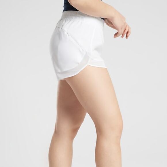Athleta Women's Mesh Racer Run Short 4 Inch Bright White Women's Size 3X NWT - Picture 2 of 12